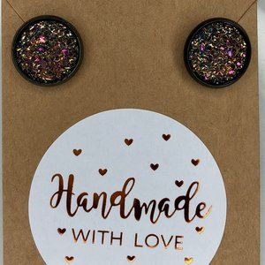 Druzy Stud Earrings Hypoallergenic 12mm